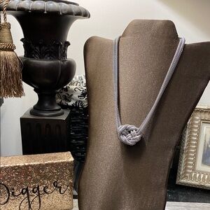 Elegant Chico’s Signed Silver Tone NWOT Knot Necklace!